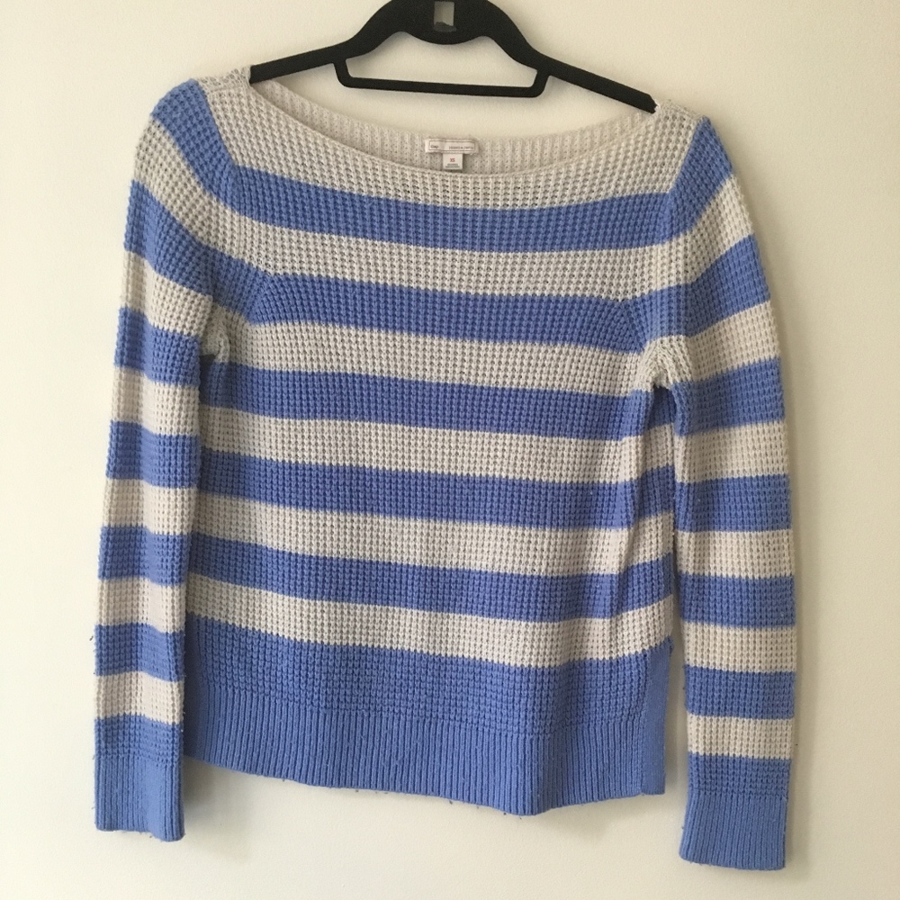 Horizontal Striped Waffleknit Sweater